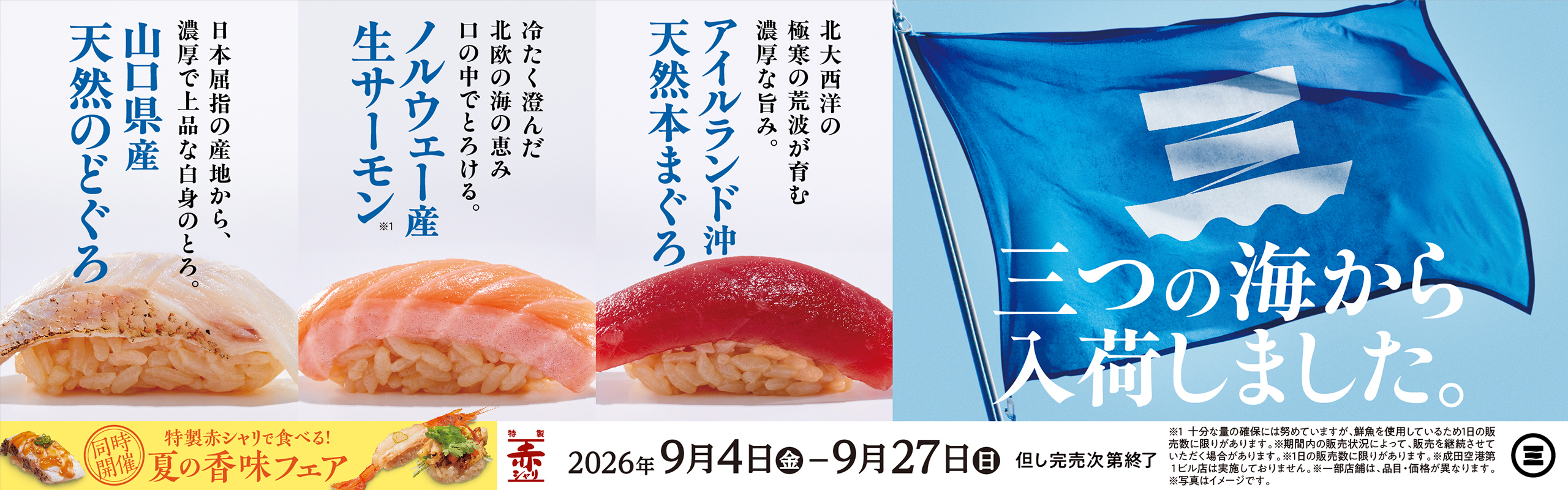 三つの海から入荷しました